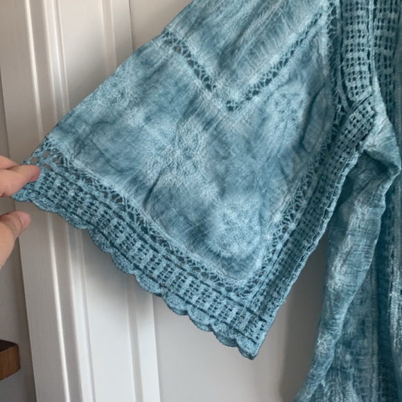 NWT Blue tie-dyed crotchet top - Picture 4 of 9